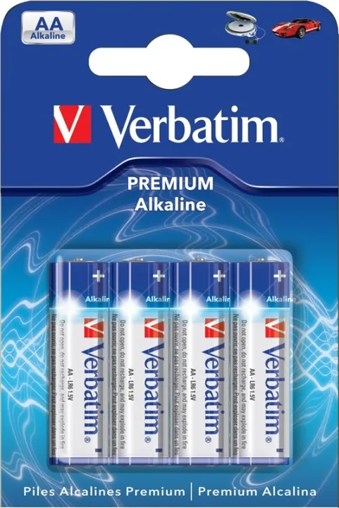 Alternativ bild 0 för Verbatim Premium Alkaline, LR06 / AA batterier, 1,5V, 4-pack