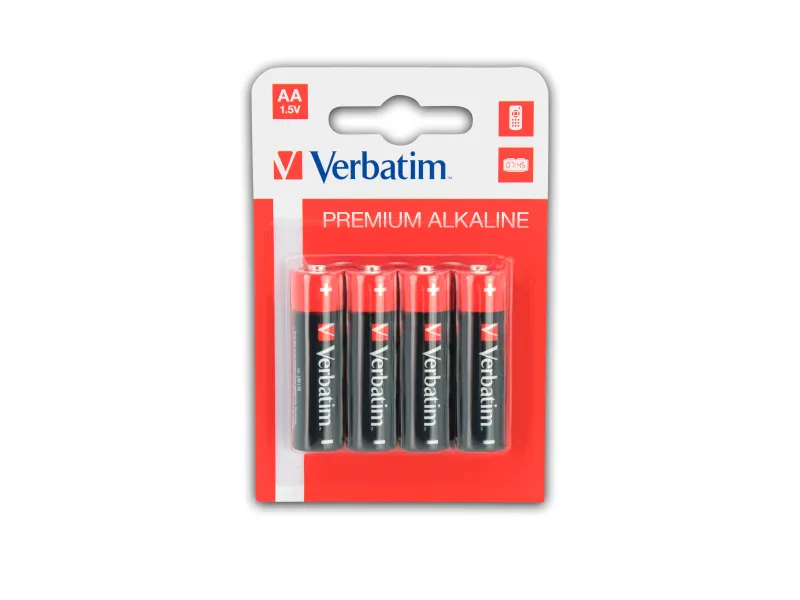 Alternativ bild 0 för Verbatim Premium Alkaline, LR06 / AA batterier, 1,5V, 4-pack