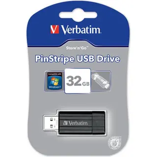 Produktfoto för Verbatim USB 2,0 DRIVE PIN STRIPE 32GB - 32GB - USB-minne