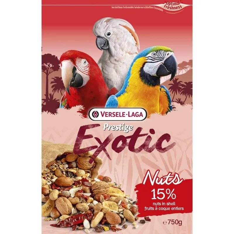 Bild 2 för Versele-Laga Prestige Premium Parrot Exotic Nuts Mix 750 g