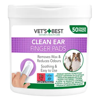 Produktfoto för Vet’s Best Clean Ear Finger Pads 50-pack
