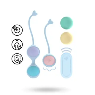 Produktfoto för Vibrating and 5 Weight Interchangeable Kegel Kit with RC - Purple
