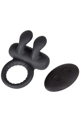 Produktfoto för Vibrerande Penisring med Rabbit & Fjärrkontroll - Svart
