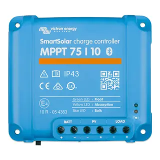 Produktfoto för Victron Energy SmartSolar MPPT 75/10 - Kontroll - Bluetooth - blå, RAL 5012