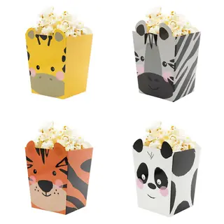Produktfoto för Vilda Djur - Popcornbägare 4-pack