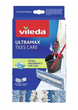 Produktfoto för Vileda 4023103139022, Mopphuvud, Blå, Vit, Bomull, Mikrofiber, Polyamid, Polyester, 1 styck