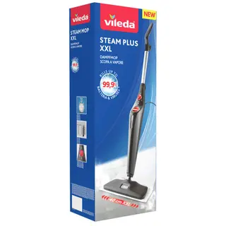 Produktfoto för Vileda Steam XXL Plus, Bärbar ångtvätt, 0,4 l, Svart, Rotations-, 0,4 l, 1550 W