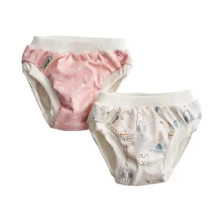 Produktfoto för Vimse 2-Pack Potträningsbyxor L 9-12 kg (Pink Dots/White Teddy)