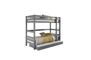 Produktfoto för Vipack Våningssäng Med Extrasäng - Pino - 180 Cm Hög - Grå