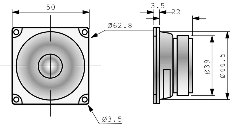 Bild 2 för Visaton VS-FRWS5/4, 1.0 kanaler, 4 W, 150 – 20000 Hz, 4 O