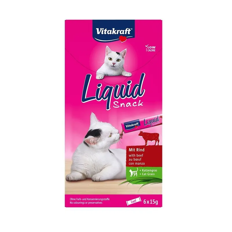 Alternativ bild 0 för VITAKRAFT Cat Liquid-Snack with beef - Kattegodbidder - 6 x 15g