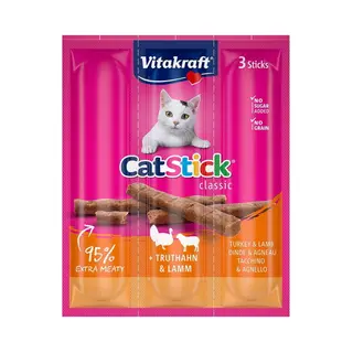Produktfoto för Vitakraft Cat Stick® med kalkon och lamm