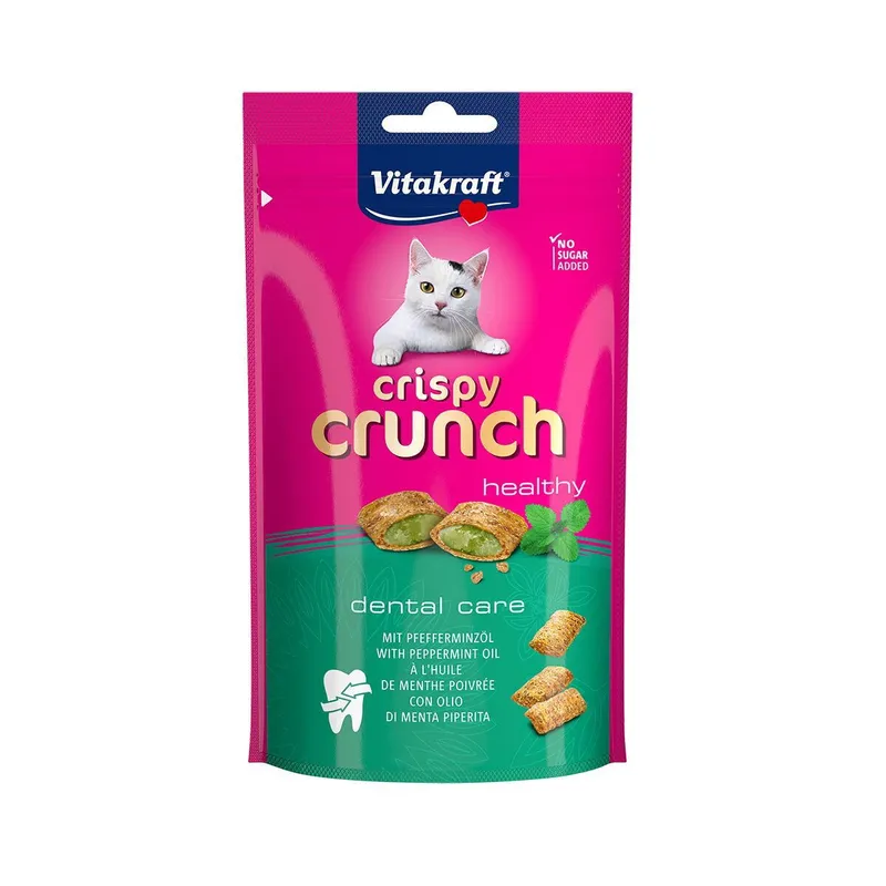 Alternativ bild 0 för Vitakraft Crispy Crunch, Snacks, Katt, Vuxen, Pepparmynta, 60 g, Sockerfri