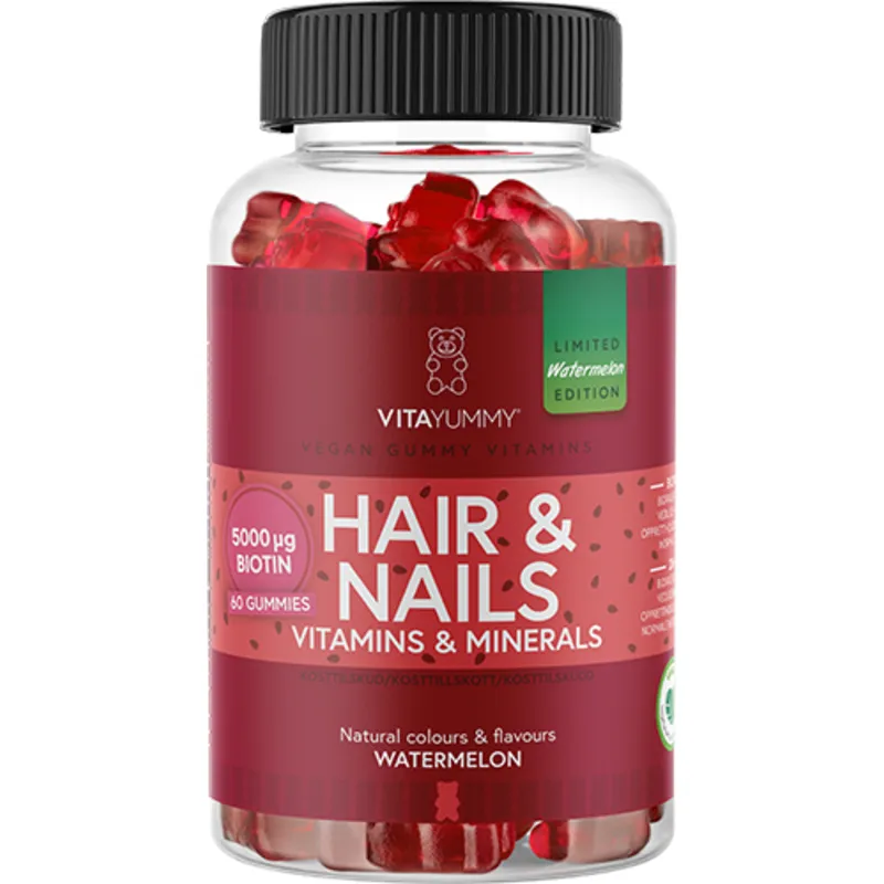 Bild 1 för VitaYummy Hair & Nails Watermelon (Summer Edition)   60 stk.