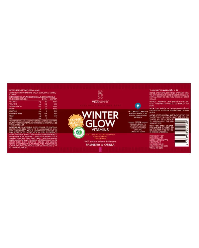 Bild 2 för VitaYummy Winter Glow Raspberry & Vanilla 60 gummies