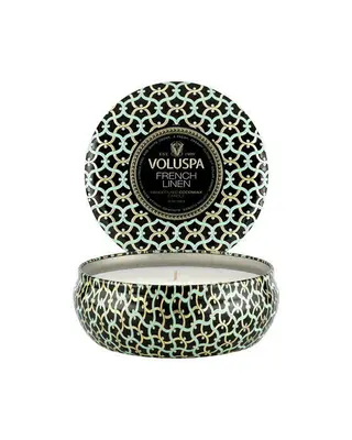 Produktfoto för Voluspa French Linen 3-Wick Tin Candle 40h