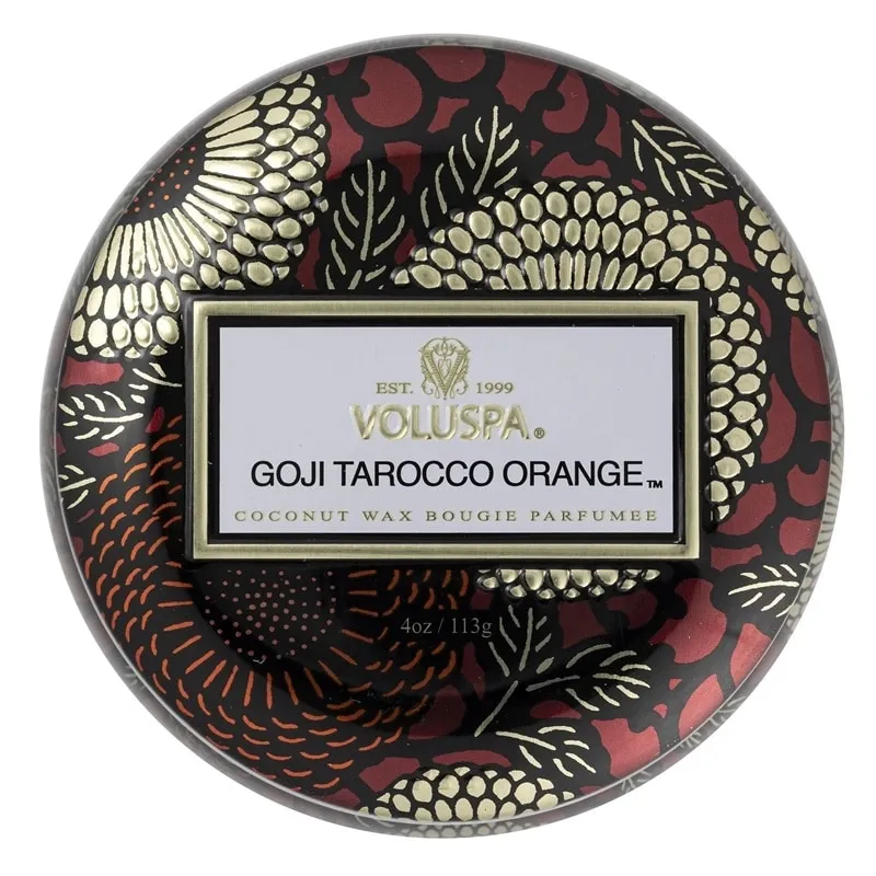 Alternativ bild 0 för Voluspa Goji & Tarocco Orange Decorative Tin Candle - 113 g