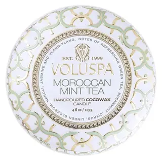 Produktfoto för Voluspa Moroccan Mint Tea Maison Blanc Decorative Tin Candle 25h
