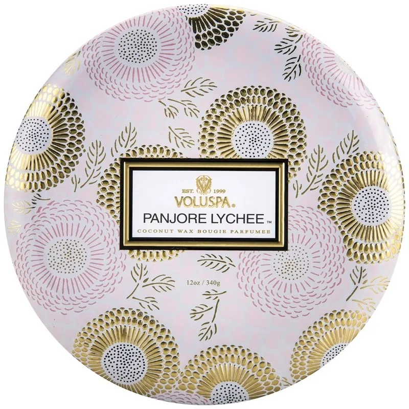 Alternativ bild 0 för Voluspa Panjore Lychee Japonica 3-Wick in Decorative Tin 40h 340 g