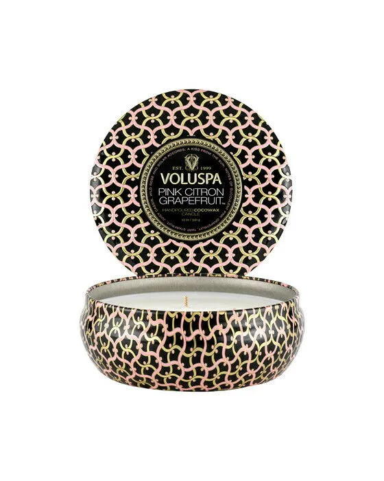 Bild 1 för Voluspa Pink Citron Grapefruit 3-Wick Tin Candle 40h