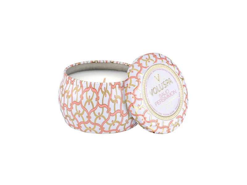 Alternativ bild 0 för Voluspa Saijo Persimmon Maison Blanc Decorative Tin Candle 25h