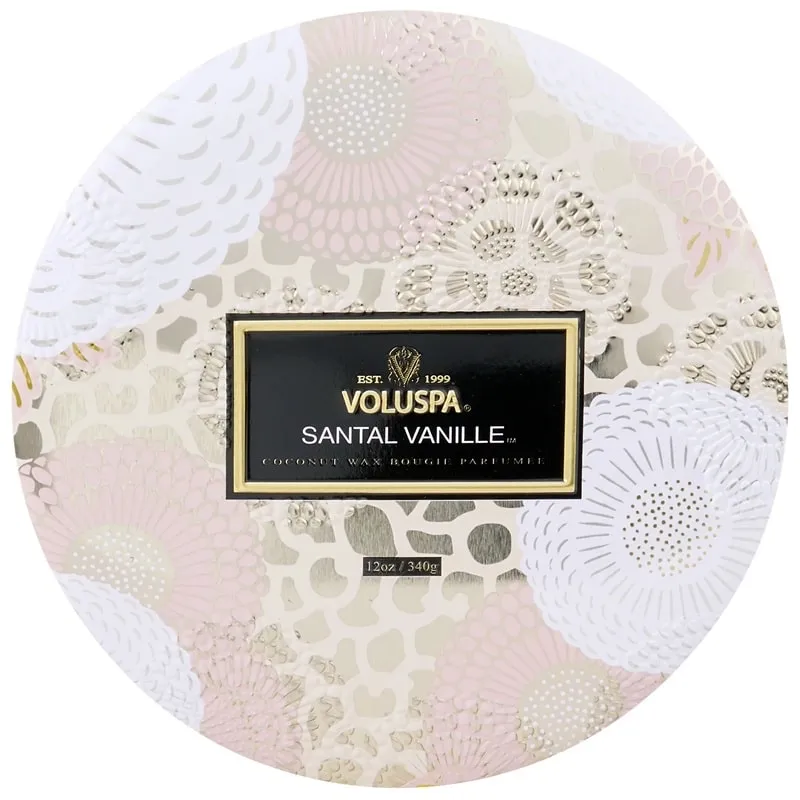 Alternativ bild 0 för Voluspa Santal Vanille Japonica 3-Wick in Decorative Tin 40h