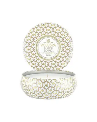 Produktfoto för Voluspa Suede Blanc Maison Blanc 3-Wick in Decorative Tin 40h