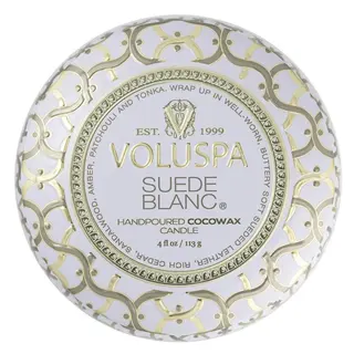 Produktfoto för Voluspa Suede Blanc Maison Blanc Decorative Tin Candle 25h