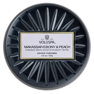 Produktfoto för Voluspa Vermeil Makassar Ebony & Peach Decorative Tin Candle 127 g