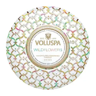 Produktfoto för Voluspa Wildflowes 3-Wick in Decorative Tin 40h