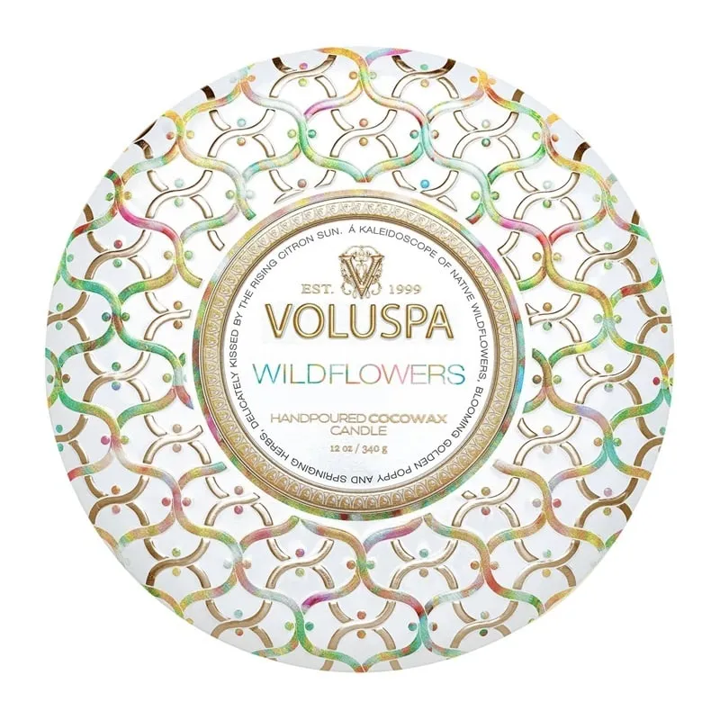 Alternativ bild 0 för Voluspa Wildflowes 3-Wick in Decorative Tin 40h
