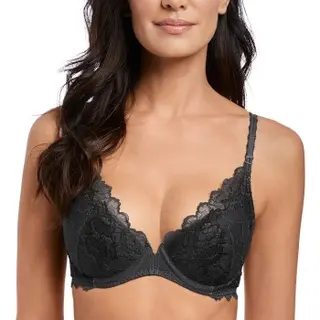 Produktfoto för Wacoal BH Lace Perfection Plunge Push Up Bra Svart E 65 Dam