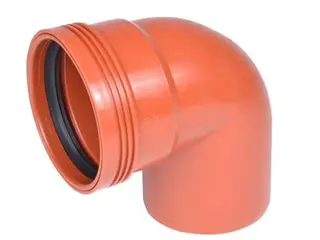 Produktfoto för Wafix böjning 88,5° 160 mm PP röd