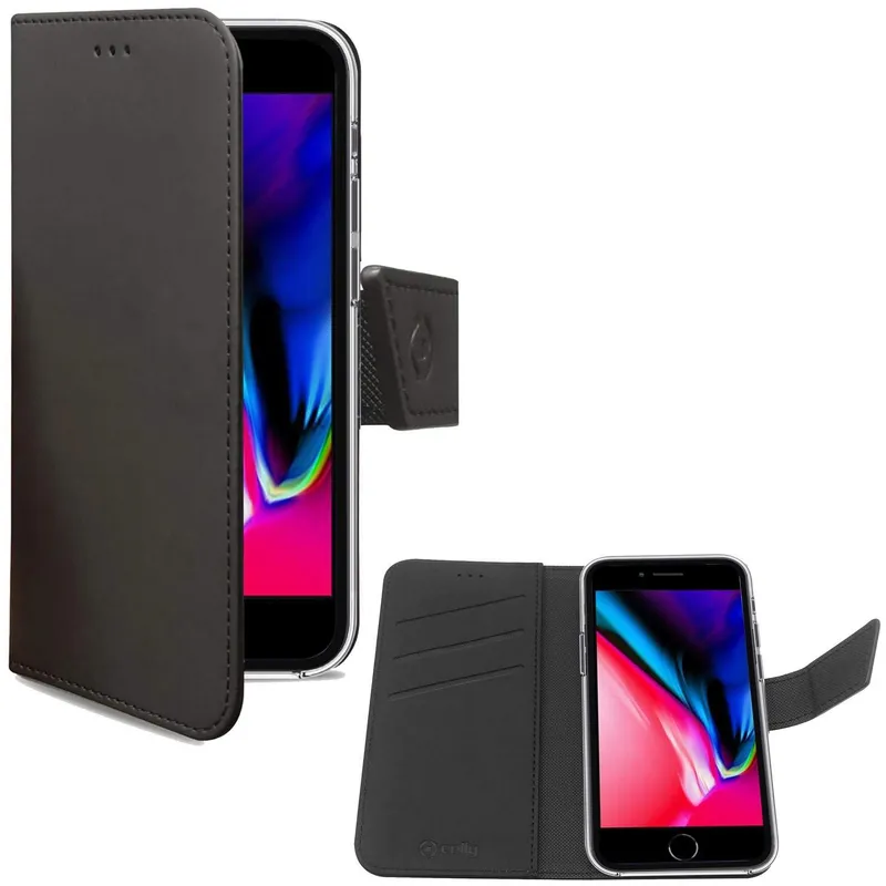 Alternativ bild 0 för Wally Wallet Case iPhone 7/8/SE 2 gen Svart/Brun