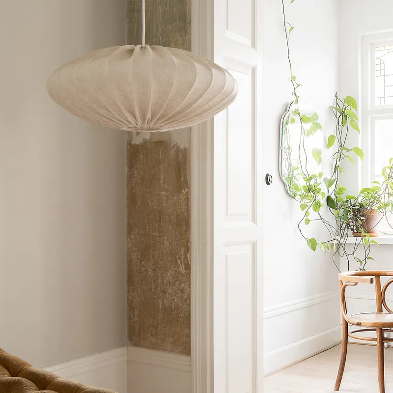 Bild 2 för Watt & Veke Ellipse taklampa, 65 cm, linne, natural