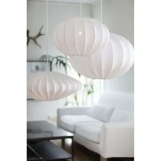 Produktfoto för Watt & Veke taklampa, oval boll, bomull, vit, 40 cm