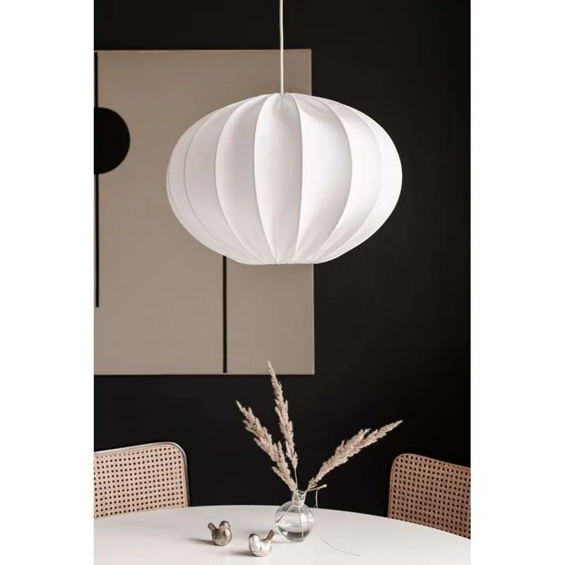 Bild 2 för Watt & Veke taklampa, oval boll, bomull, vit, 40 cm