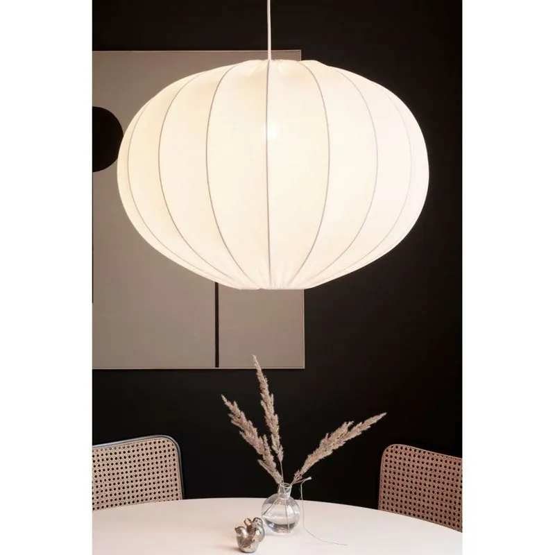 Bild 3 för Watt & Veke taklampa, oval boll, bomull, vit, 40 cm