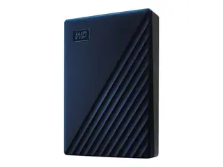 Produktfoto för WD My Passport for Mac WDBA2F0050BBL - Hårddisk - krypterad - 5 TB - extern (bärbar) - USB 3.2 Gen 1 - 256-bitars AES - midnatsblå