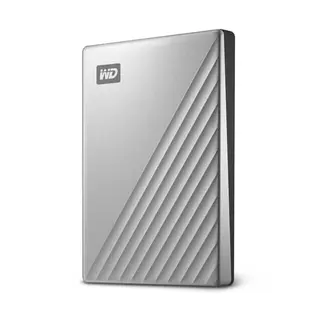 Produktfoto för WD My Passport Ultra WDBC3C0020BSL - Hårddisk - krypterad - 2 TB - extern (bärbar) - USB 3.0 (USB-C stikforbindelse) - 256-bit AES - silver