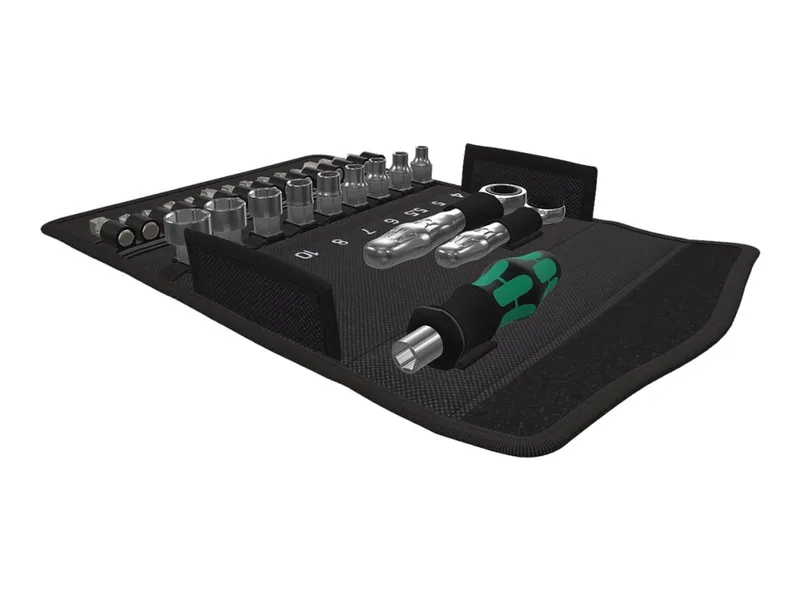 Alternativ bild 0 för Wera Kraftform Kompakt Zyklop Mini 2 - Ratcheting screwdriver with bit and socket set - 27 delar - i foldable box