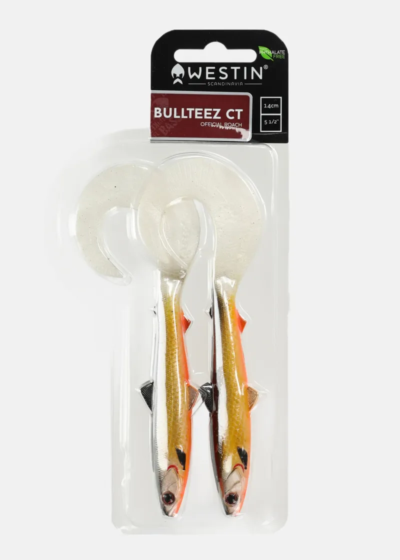 Bild 1 för Westin BullTeez Curltail 14cm 15g Official Roach 2pcs