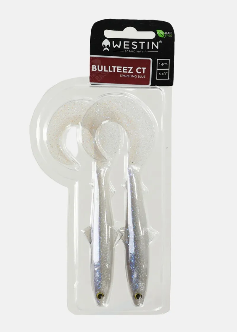 Bild 2 för Westin BullTeez Curltail 14cm 15g Sparkling Blue 2pcs