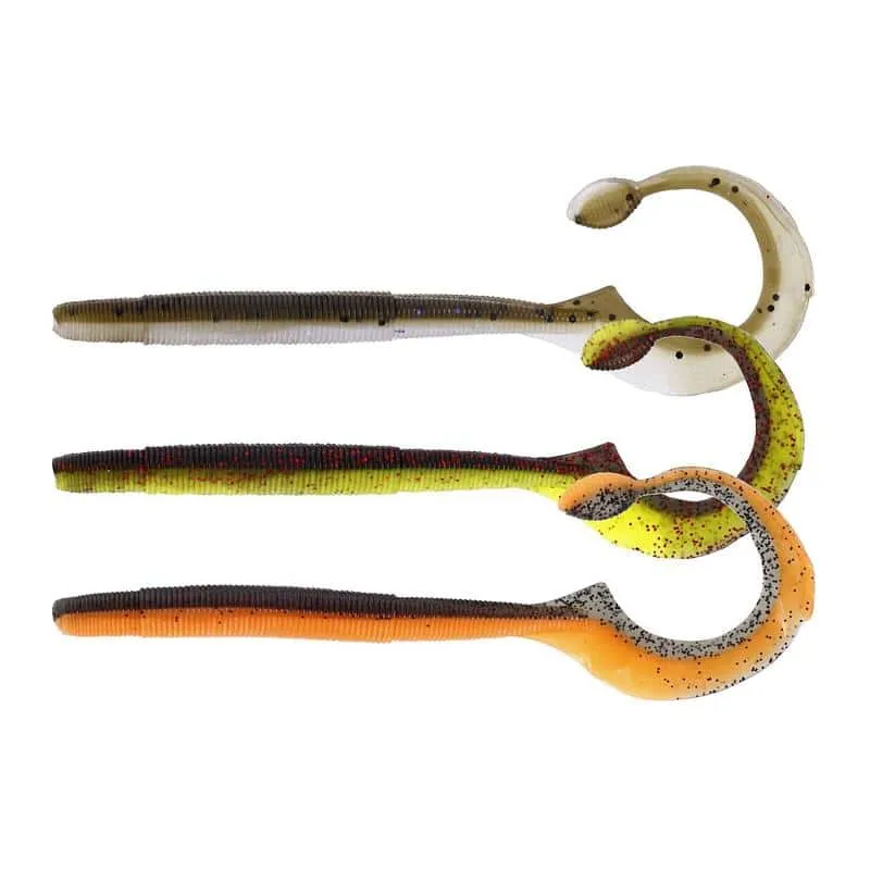 Alternativ bild 0 för Westin NED Worm Curl Dark Water Mix 12 cm jigg 5 st/pkt