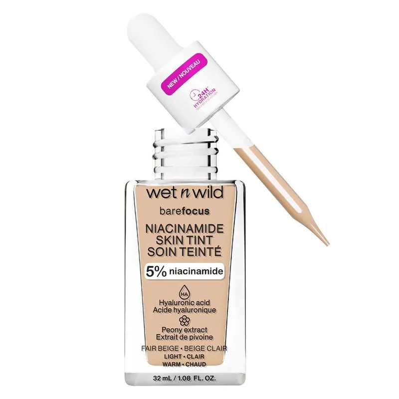 Bild 3 för Wet n Wild Bare Focus Niacinamide Skin Tint Fair Beige 32 ml