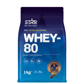 Produktfoto för Whey-80, 1 kg, Belgian Chocolate