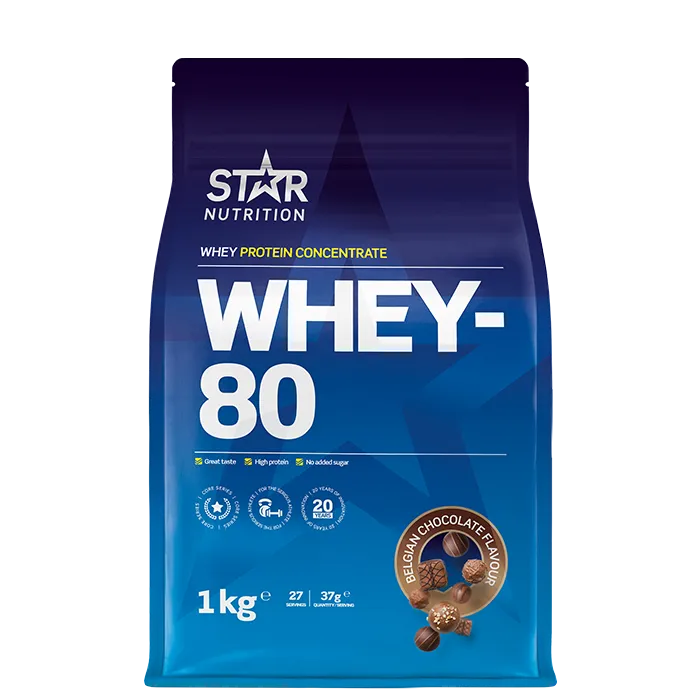 Alternativ bild 0 för Whey-80, 1 kg, Belgian Chocolate