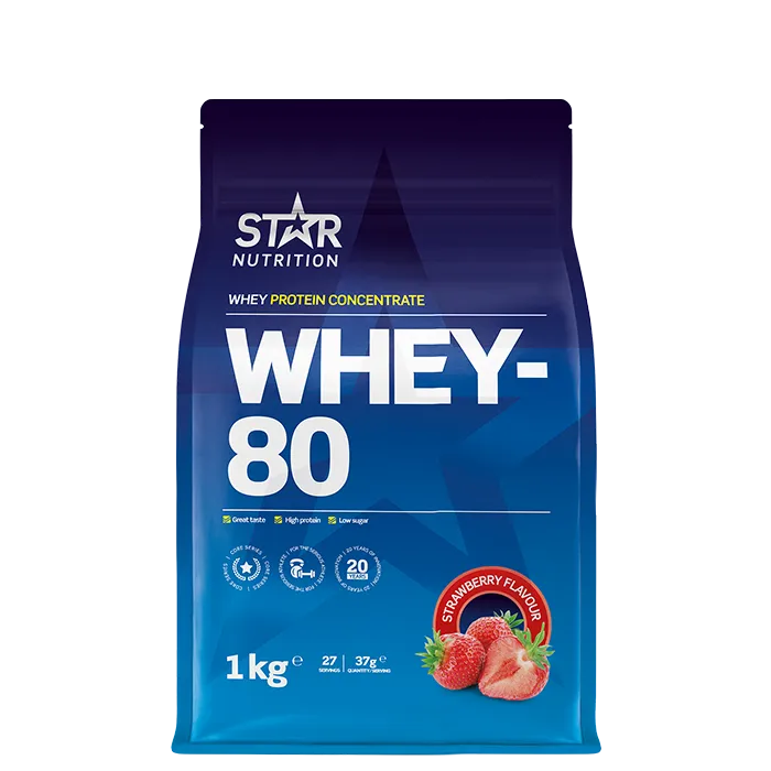 Alternativ bild 0 för Whey-80, 1 kg, Strawberry
