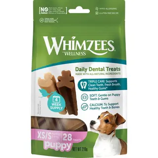 Produktfoto för Whimzees Puppy XS/S, 28 stk, 210 g MP - (6 pk/ps)