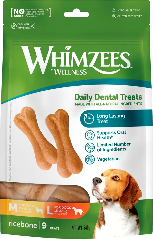 Alternativ bild 0 för Whimzees Ricebone L, 9 stk, 540 g MP - (6 pk/ps)